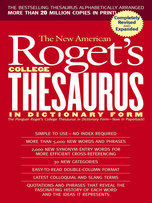 Title details for New American Roget's College Thesaurus in Dictionary Form (Revised & Updated) by Philip D. Morehead - Available